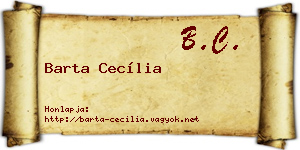 Barta Cecília névjegykártya